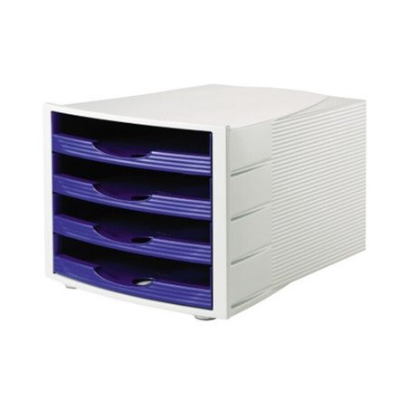 Soennecken Schubladenbox 1550 4offene Schübe blau