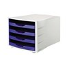 Soennecken Schubladenbox 1550 4offene Schübe blau
