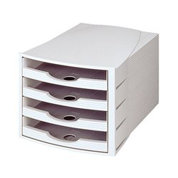 Soennecken Schubladenbox 1551 4offene Schübe lichtgrau