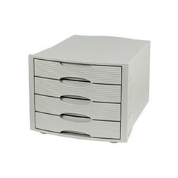 Soennecken Schubladenbox 1554 4geschlossene Schübe lichtgrau