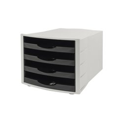 Soennecken Schubladenbox 1552 4offene Schübe schwarz