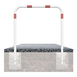 Schake Abweisebügel aus Stahlrohr Ø48mm ohne Querholm, beschichtet, weiß / rot