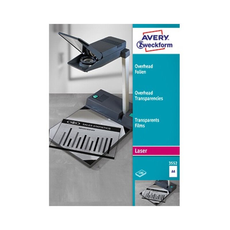 Avery Zweckform Laserfolie 3552 210x297mm transparent 100 St./Pack.