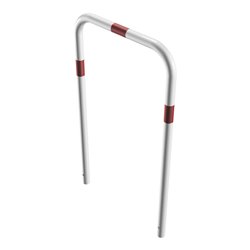 Schake Abweisebügel aus Stahlrohr Ø48mm ohne Querholm, beschichtet, weiß / rot