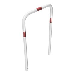 Schake Abweisebügel aus Stahlrohr Ø48mm ohne Querholm, beschichtet, weiß / rot