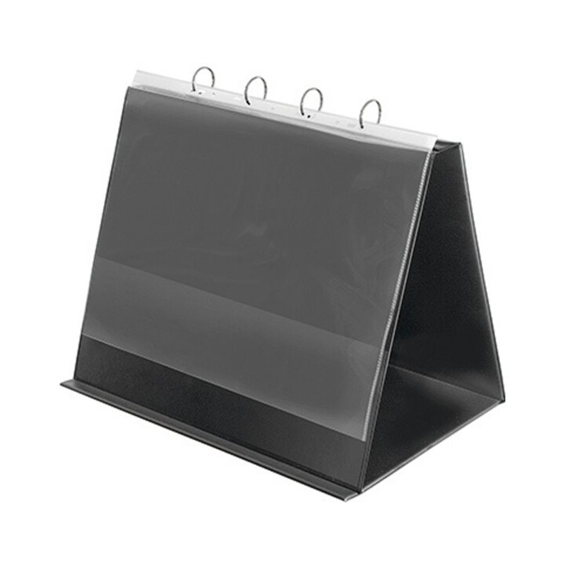 Veloflex Tischflipchart 4132280 DIN A3 quer 4Ringe 10Hüllen schwarz