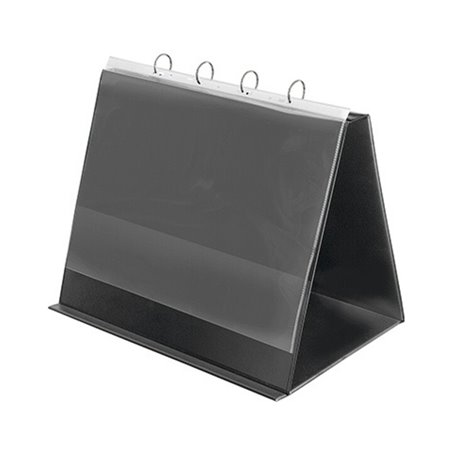 Veloflex Tischflipchart 4132280 DIN A3 quer 4Ringe 10Hüllen schwarz