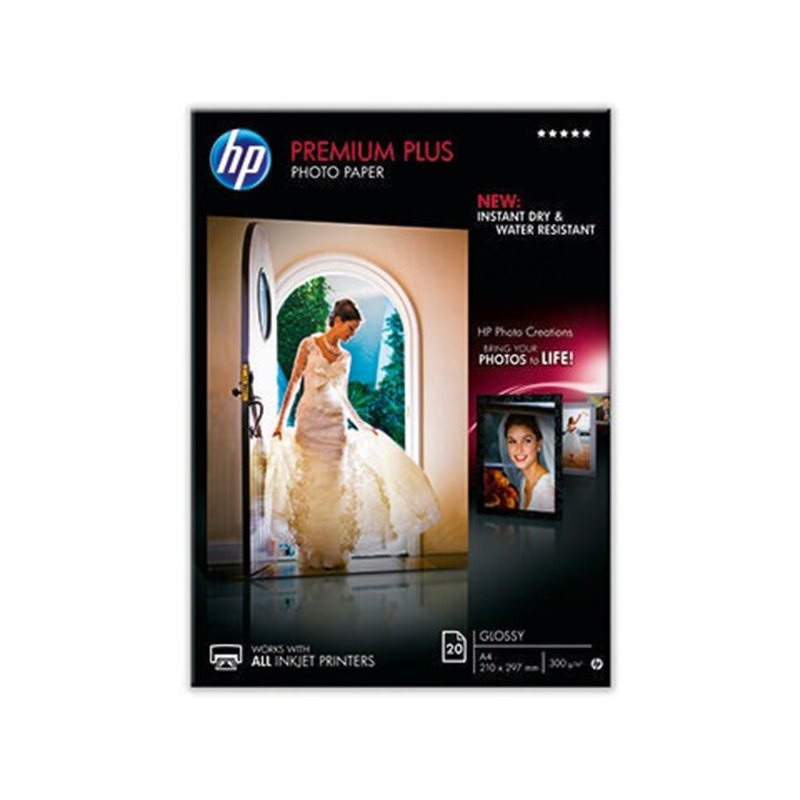 HP Fotopapier Premium Plus CR672A DIN A4 300g weiß 20 Bl./Pack.