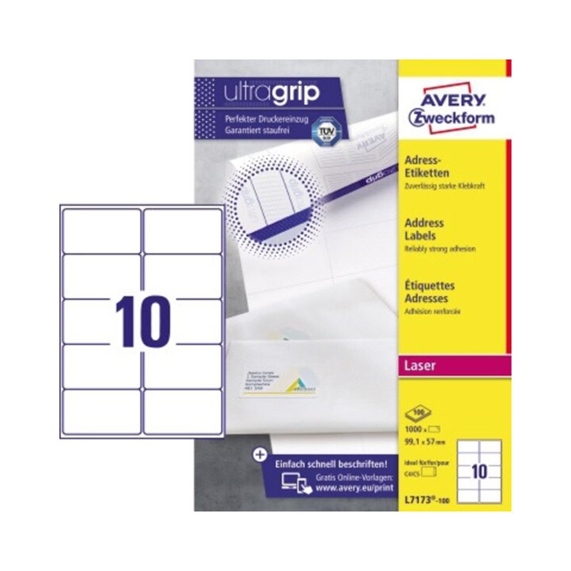Avery Zweckform Adressetikett QuickPEEL L7173-100 1.000 St./Pack.