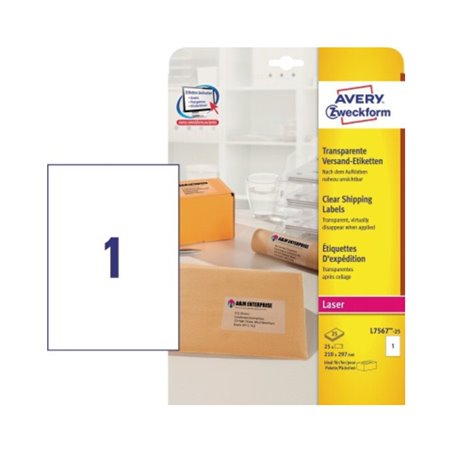 Avery Zweckform Adressetikett L7567-25 transparent 25 St./Pack.