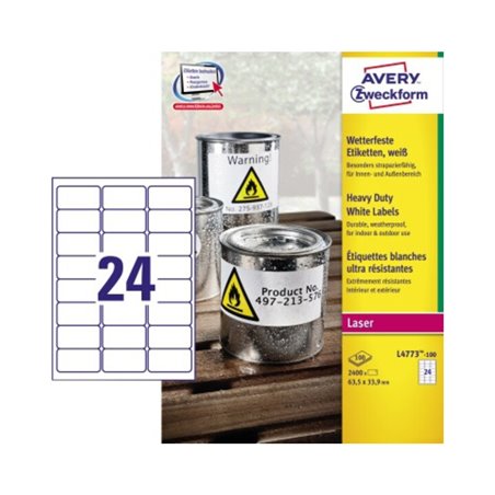 Avery Zweckform Etikett L4773-100 63,5x33,9 mm wetterfest LK