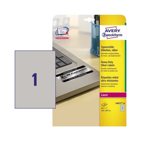 Avery Zweckform Typenschildetikett L6013-20 210x297mm 20 St./Pack.
