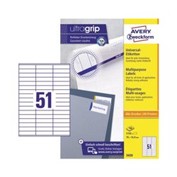 Avery Zweckform Universaletikett 3420 70x16,9mm weiß 5.100 St./Pack.
