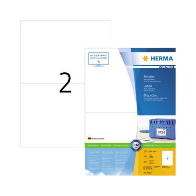 HERMA Etikett PREMIUM 4282 210x148,5mm weiß 200 St./Pack.