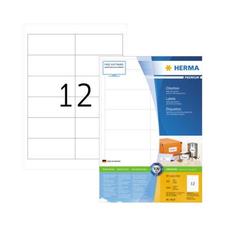 HERMA Etikett PREMIUM 4623 96,5x42,3mm weiß 2.400 St./Pack.