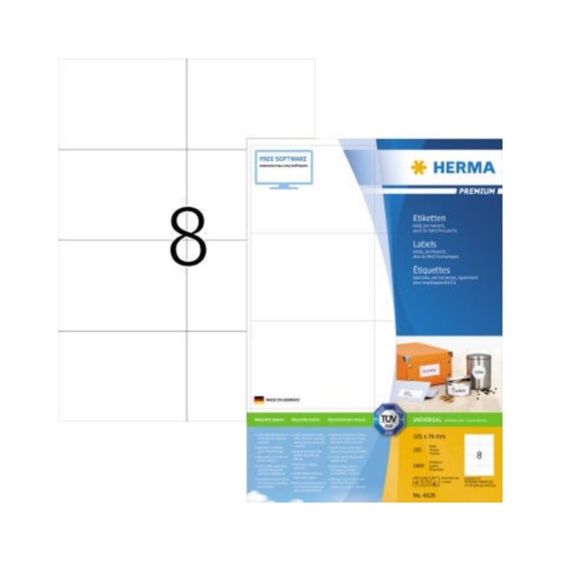 HERMA Etikett PREMIUM 4626 105x74mm weiß 1.600 St./Pack.