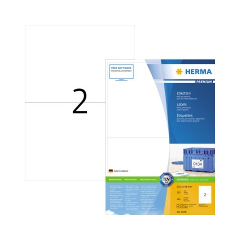 HERMA Etikett PREMIUM 4628 210x148mm weiß 400 St./Pack.