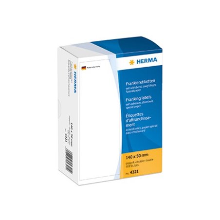 HERMA Frankieretikett 4321 140x50mm doppelt weiß 500 St./Pack.