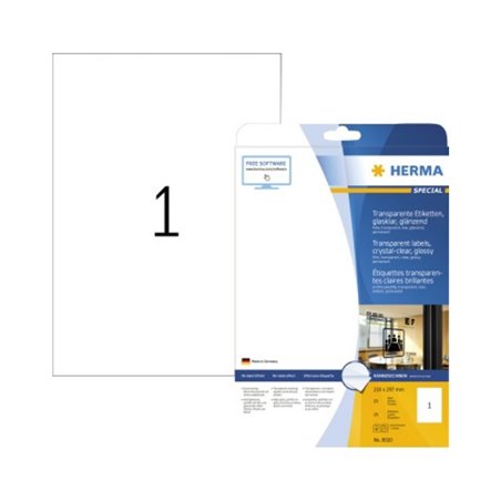 HERMA Folienetikett 8020 210x297mm tr 25 St./Pack.