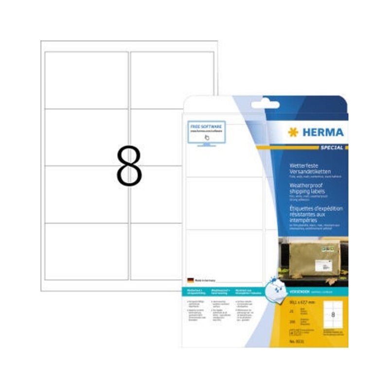 HERMA Folienetikett 8331 99,1x67,7mm weiß 200 St./Pack.