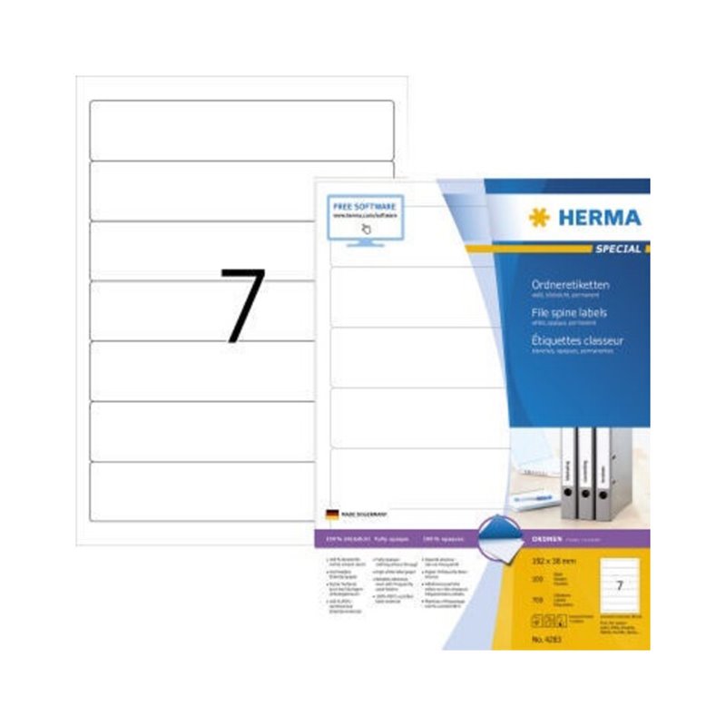 HERMA Ordneretikett 4283 kurz/schmal sk weiß 700 St./Pack.