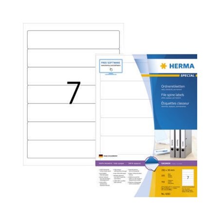 HERMA Ordneretikett 4283 kurz/schmal sk weiß 700 St./Pack.