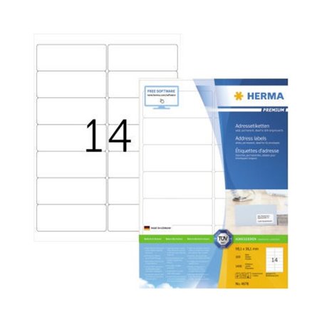 HERMA Superprint-Etiketten 4678 99,1x38,1mm weiß 1.400 St./Pack