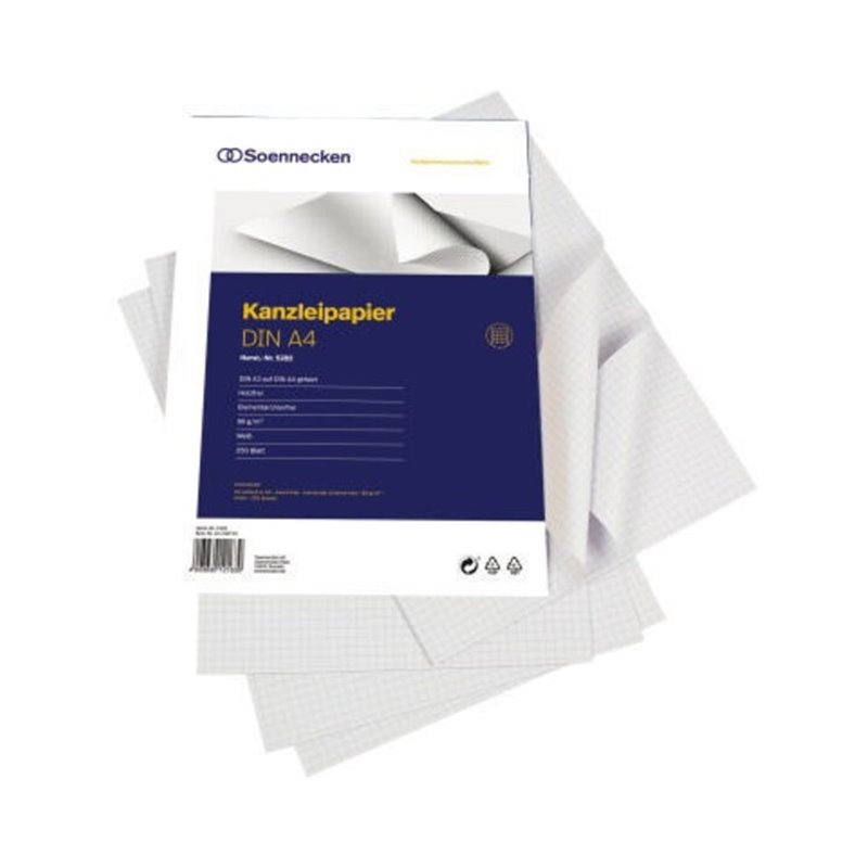 Soennecken Kanzleipapier 5282 A3/A4 o. Korrekturrand kar. 250 Bl./Pack.