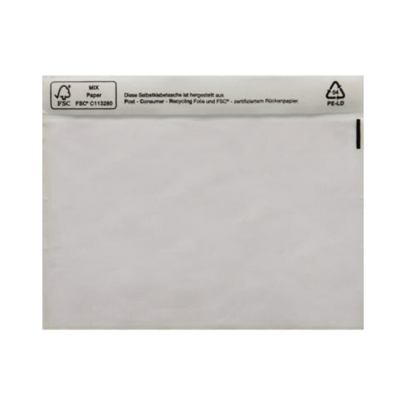 Dokumententasche C5 ohne Druck Polyethylen-Folie 250 St./Pack.