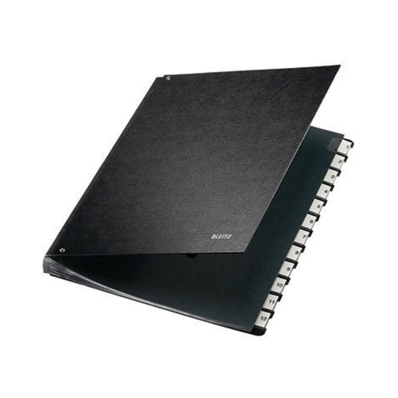 Leitz Pultordner 58120095 DIN A4 12Fächer Hartpappe schwarz