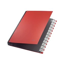 Leitz Pultordner 59240025 DIN A4 A-Z 24Fächer Graupappe rot