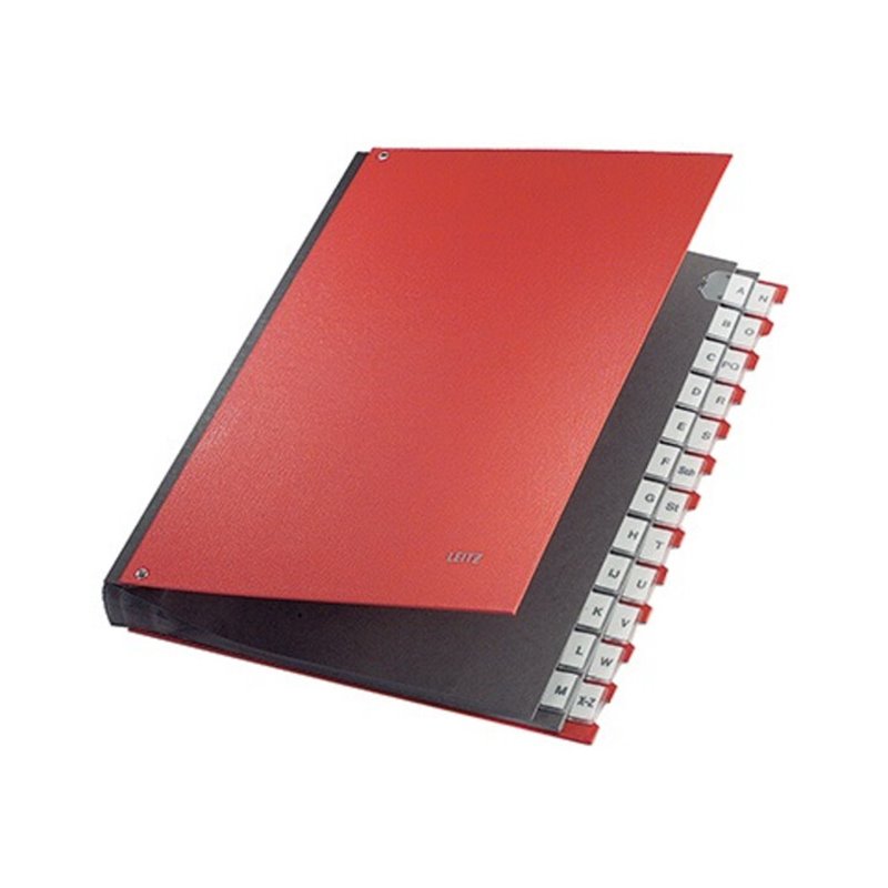 Leitz Pultordner 59240025 DIN A4 A-Z 24Fächer Graupappe rot
