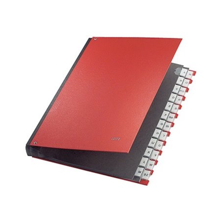 Leitz Pultordner 59240025 DIN A4 A-Z 24Fächer Graupappe rot