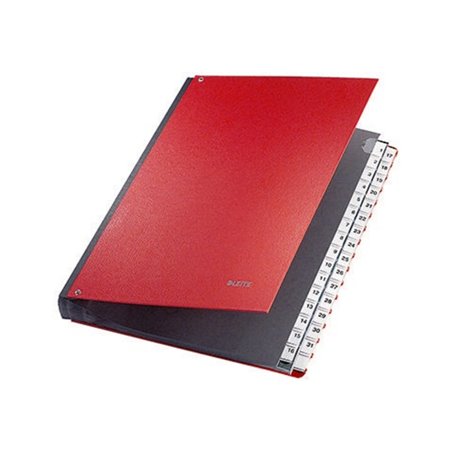 Leitz Pultordner 59310025 DIN A4 1-31 32Fächer Graupappe rot