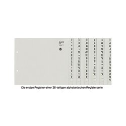 Leitz Registerserie 13360085 DIN A4 A-Z 36Ordner Tauenpapier grau