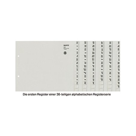 Leitz Registerserie 13360085 DIN A4 A-Z 36Ordner Tauenpapier grau
