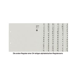 Leitz Registerserie 13240085 DIN A4 A-Z 24Ordner Tauenpapier grau