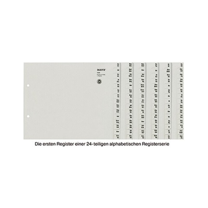 Leitz Registerserie 13240085 DIN A4 A-Z 24Ordner Tauenpapier grau