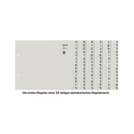 Leitz Registerserie 13240085 DIN A4 A-Z 24Ordner Tauenpapier grau