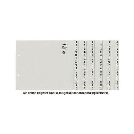 Leitz Registerserie 13080085 DIN A4 A-Z für 8Ordner halbe Höhe grau