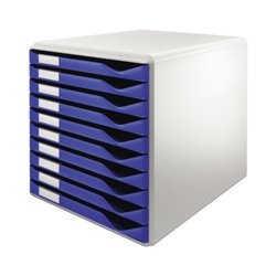 Leitz Schubladenbox 52810035 DIN A4 10Schubfächer l.graur/bl
