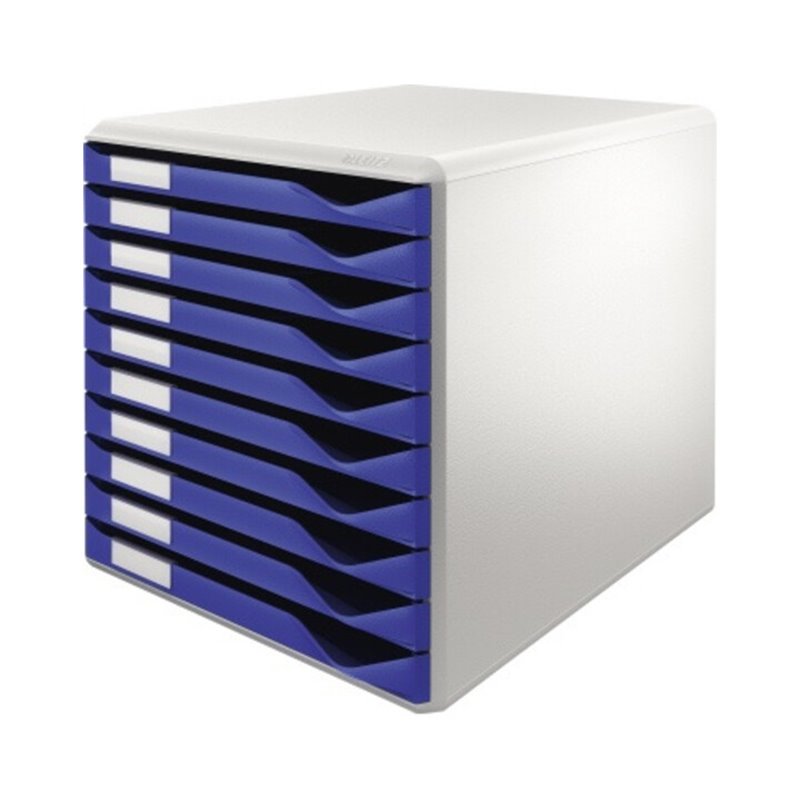 Leitz Schubladenbox 52810035 DIN A4 10Schubfächer l.graur/bl