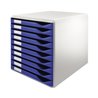 Leitz Schubladenbox 52810035 DIN A4 10Schubfächer l.graur/bl