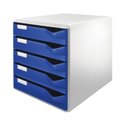 Leitz Schubladenbox 52800035 DIN A4 5Schubfächer lichtgr/bl
