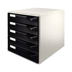 Leitz Schubladenbox 52800095 DIN A4 5Schubfächer lichtgr/sw