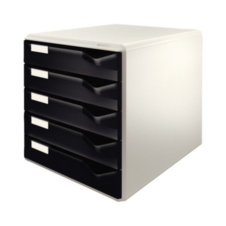 Leitz Schubladenbox 52800095 DIN A4 5Schubfächer lichtgr/sw