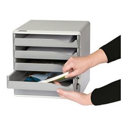 Leitz Schubladenbox 52800095 DIN A4 5Schubfächer lichtgr/sw