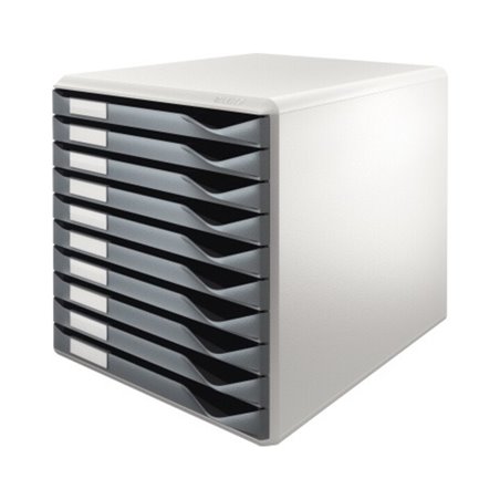 Leitz Schubladenbox 52810089 DIN A4 10Schubfächer lichtgr/d.gr