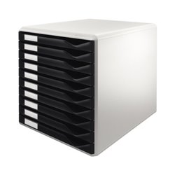 Leitz Schubladenbox 52810095 DIN A4 10Schubfächer lichtgr/sw