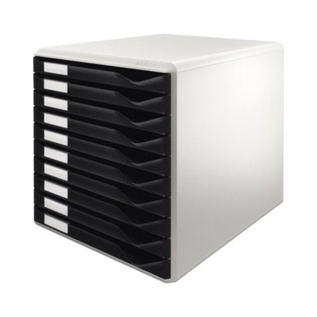 Leitz Schubladenbox 52810095 DIN A4 10Schubfächer lichtgr/sw